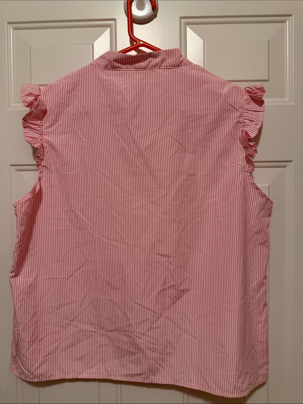 Pink Striped Ruffle Sleeve Blouse - Women - Picture 2 of 3